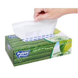 Khăn giấy hộp Pulppy hương trà xanh 100 tờ -1 Hộp