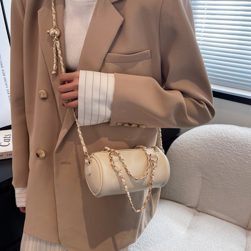 Túi Xách Boston Hình Trụ Dây Xích Thời Trang Dành Cho Nữ 2022