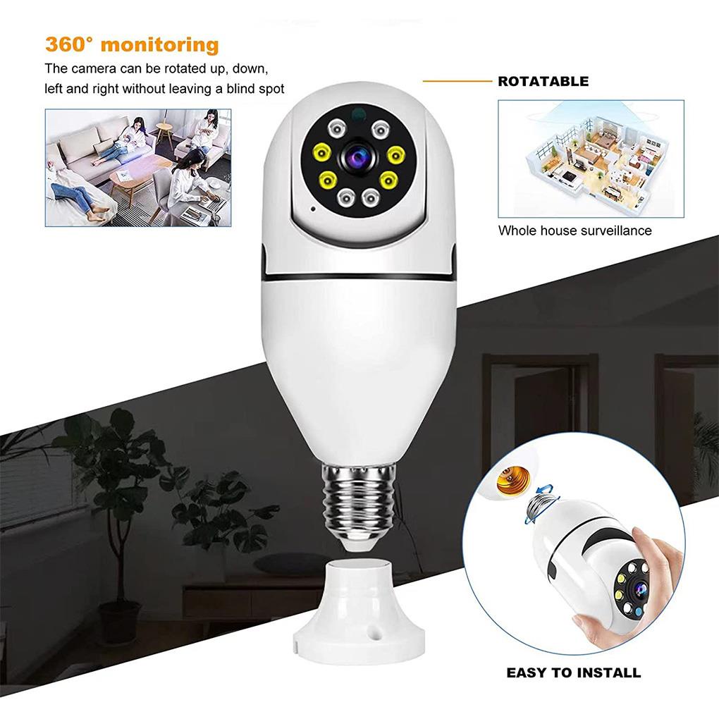 Camera Không Dây 110-240V Phóng To 4 Lần 2MP 1080P Có Đèn LED E27 Kết Nối WiFi