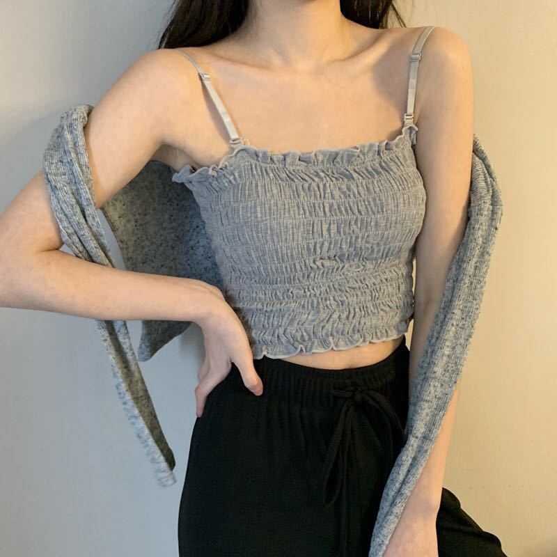 Áo quây nhún ngực bra croptop có đệm mút có dây điều chỉnh siêu xinh hàng Quảng Châu cao cấp AN05