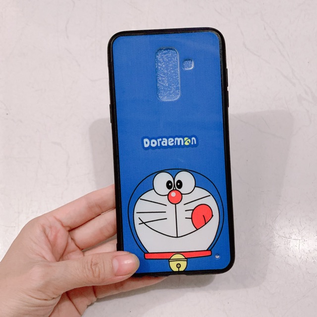 Ốp mèo nền xanh sam sung J8,A6+,A6 Plus