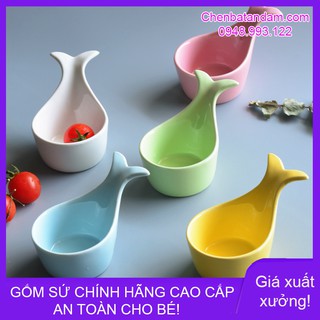 Bát ăn dặm sứ hình cá heo