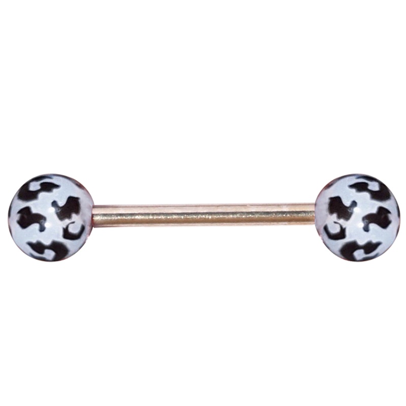 Khuyên Xỏ Lưỡi Bằng Thép Không Gỉ Acrylic Thời Trang Dành Cho Nam Nữ