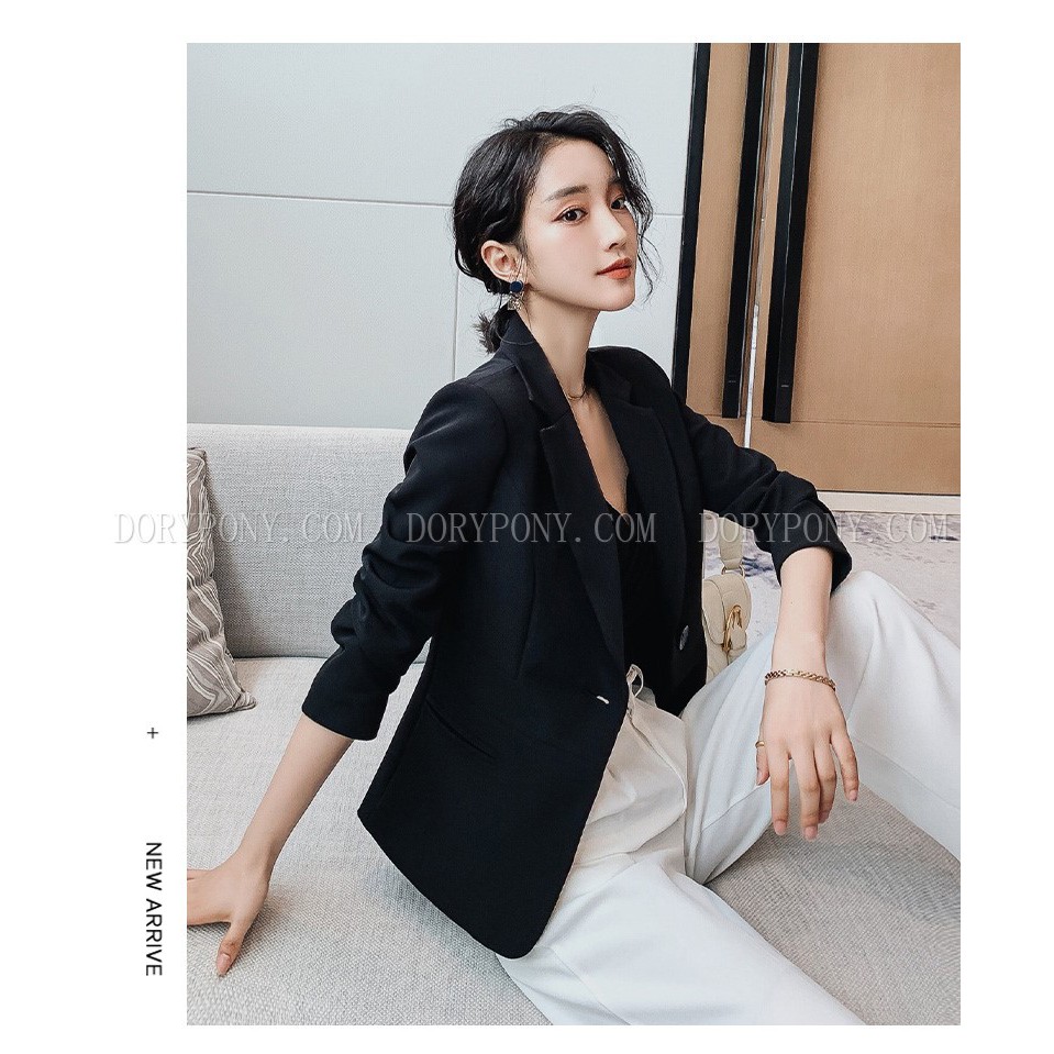 ÁO KHOÁC BLAZER NGẮN short slim JACKET TRENDY – AK084 (ĐEN) - [DORYPONY]