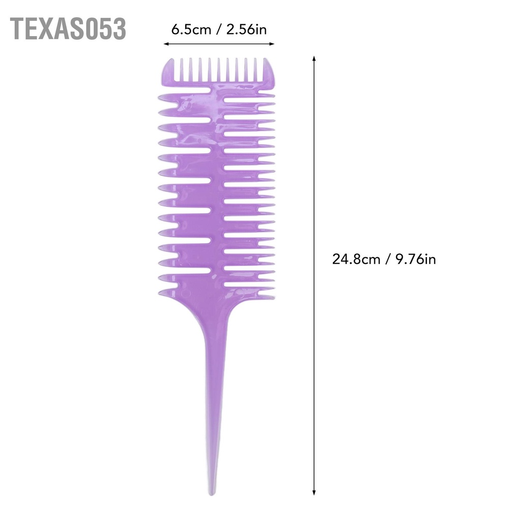 Set 8 Lược Nhuộm Tóc 3 Mặt ABS Màu Tím Tạo Kiểu Tại Nhà / Salon