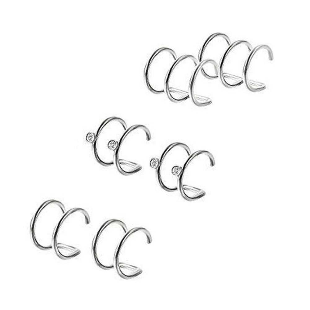 Set 12 Khuyên Kẹp Sụn Tai Không Xỏ Lỗ Màu Sắc Trơn Dành Cho Nam Và Nữ