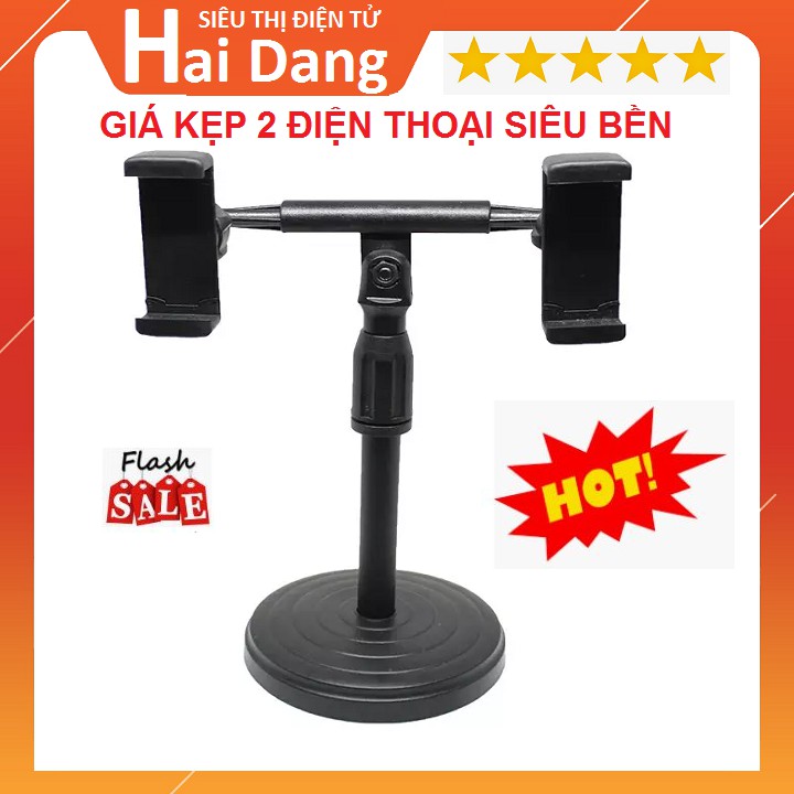 Giá Đỡ 2 Điện Thoại, Giá Đỡ Điện Thoại Để Bàn Tự Điều Chỉnh Cao Thấp, Livestream, Quay video ( Ảnh Thật )
