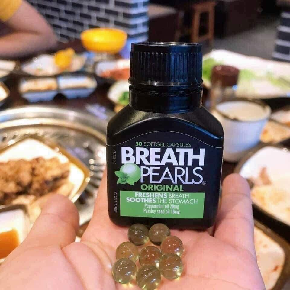 Breath Pearls Viên Uống Thơm Miệng Làm Sạch Đường Ruột Cho Hơi Thở Thơm Cả Ngày