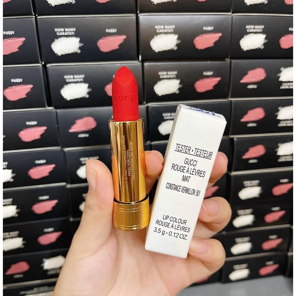 Son Gucci Tester Dòng Matte và Satin  -  Tester Box Trắng Như Ảnh Chụp