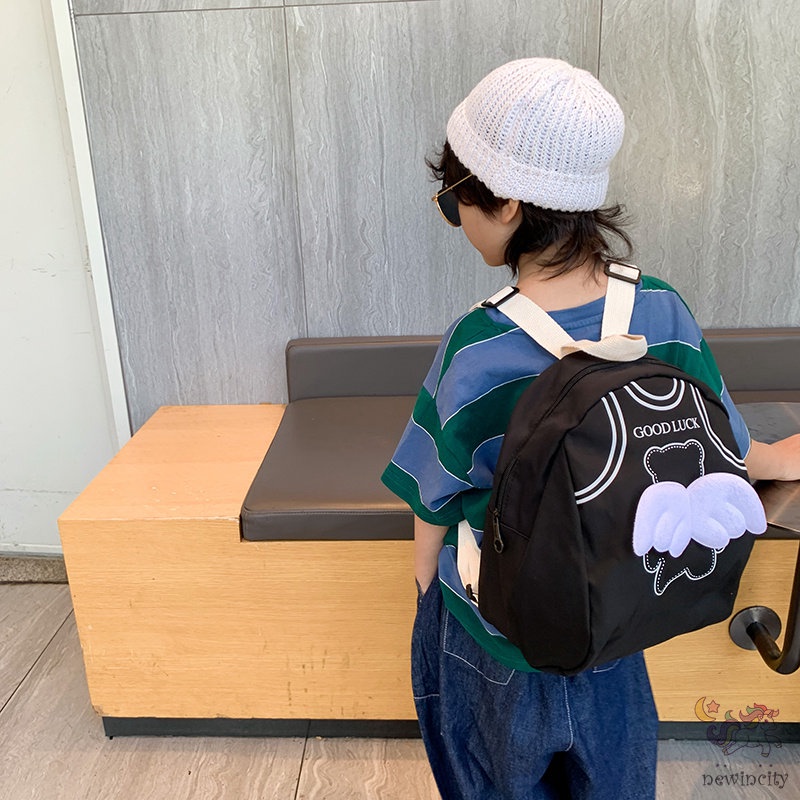 Ba Lô Học Sinh Đính Cánh Hoạt Hình Dễ Thương Cho Bé