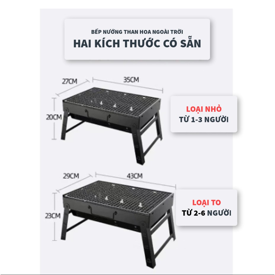 Bếp nướng than hoa không khói BBQ ngoài trời cao cấp T353-T372 ngon