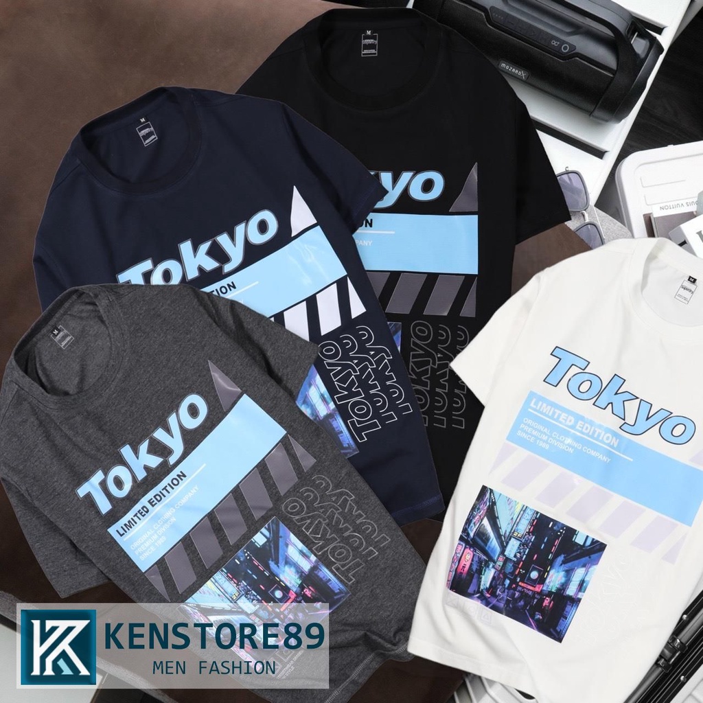 Áo thun nam cổ tròn TOKYO LMTED cotton 4 chiều cao cấp KENSTORE89 ATV248