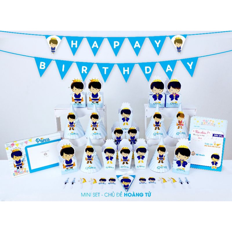 Set mega giấy trang trí bàn tiệc sinh nhật nhiều chủ đề. (kitty , pony , người nhện , siêu nhân , trâu hồng , trâu xanh.