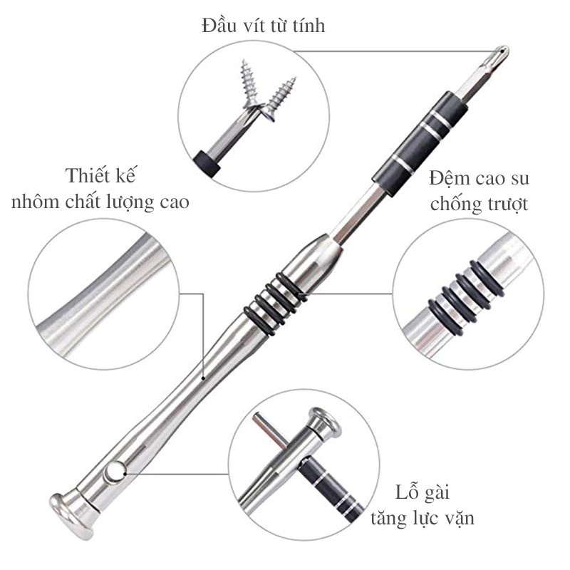 Bộ Tua Vít 110 Chi Tiết,  Hộp Công Cụ Tay Cầm Chống Trượt Cao Cấp Sửa Chữa Điện Thoại Di Động Máy Tính