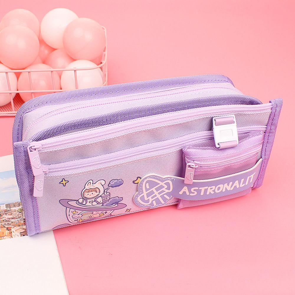 Túi Đựng Bút / Đồ Trang Điểm In Hình Thỏ Hoạt Hình Sức Chứa Lớn Tiện Dụng Cho Trường Học / Văn Phòng