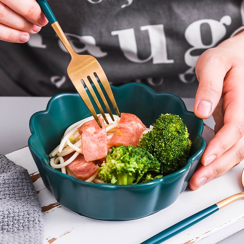 Chén dĩa bát tô gốm sứ hình hoa tông màu pastel cao cấp