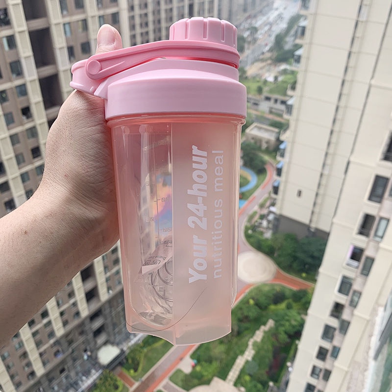 Bình Lắc Protein Màu Đen Không Chứa Bpa Nhỏ Gọn Tiện Dụng Cho Người Tập Gym / Thể Thao