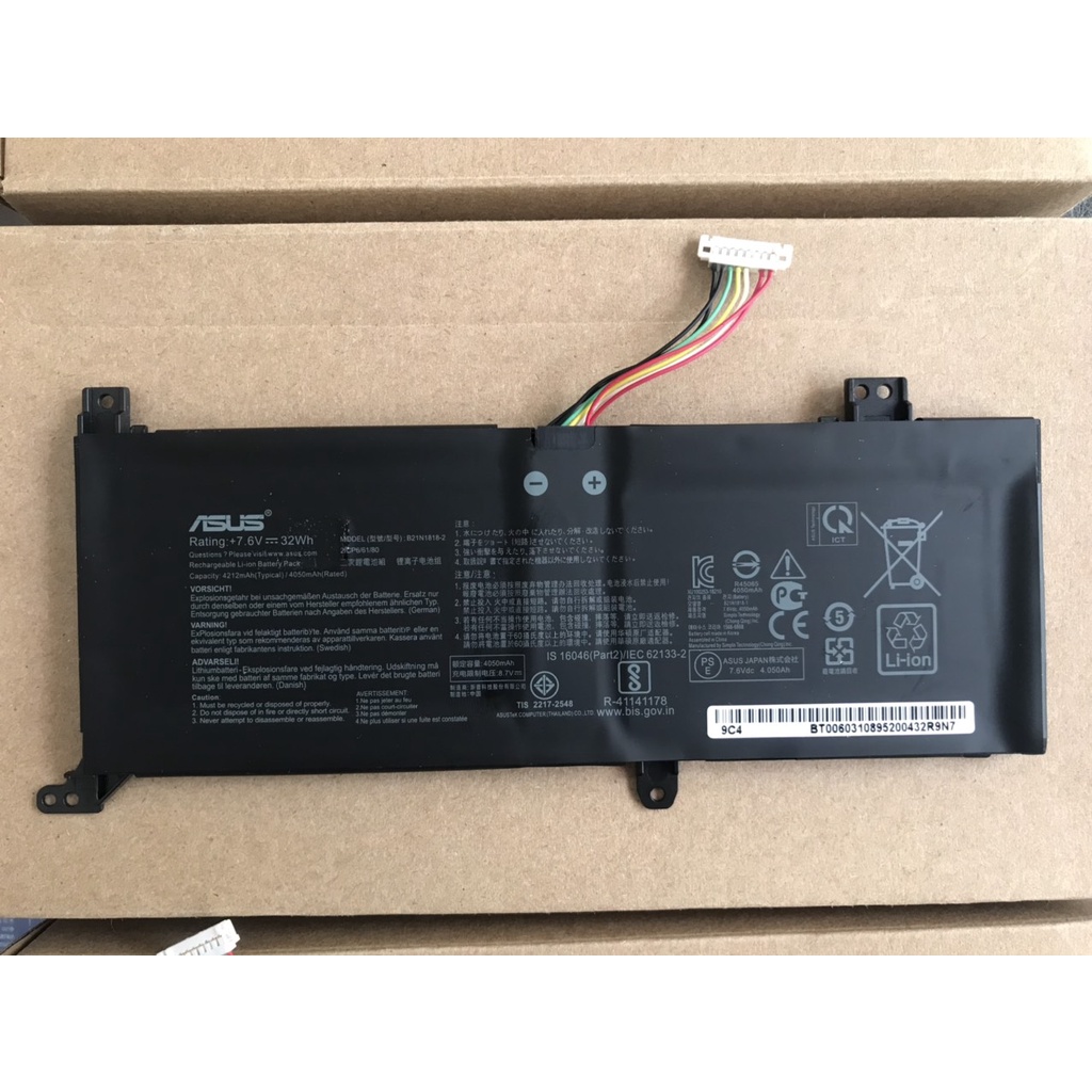 Pin Asus F412DA X412FJ F412FJ A412FA F412UA X512UF X512FA X512UB X509 X512FL X512DK C21N1818 B21N1818 B21N1818-2 Battery