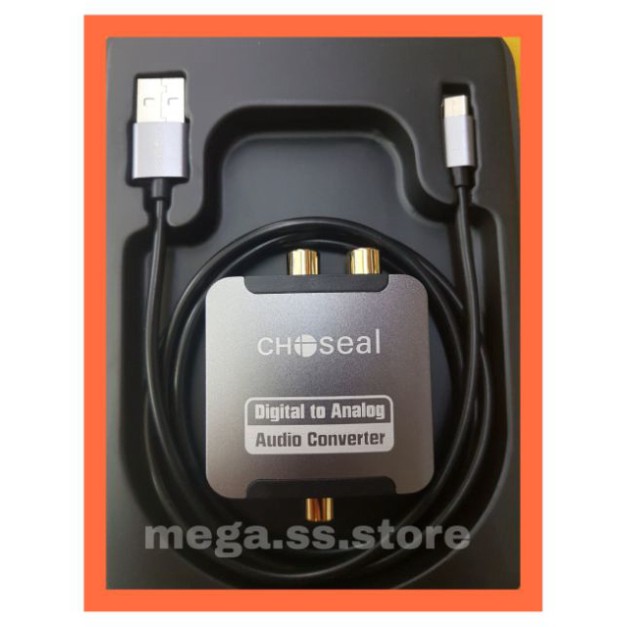 Bộ Chuyển Âm Thanh Quang Ra Hoa Bông sen Chất Lượng Cao Choseal Converter Audio Optical Digital to Analog RL  RCA AQ5601