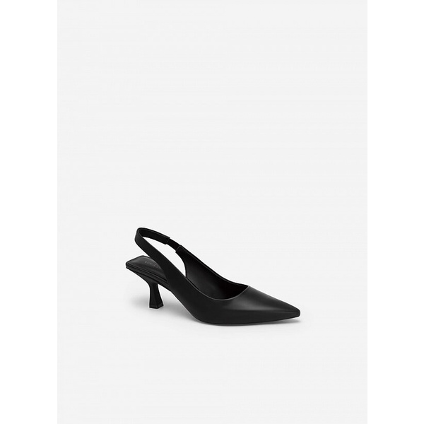Vascara GIÀY SLINGBACK BÍT MŨI NHỌN BLACK SPOOL HEEL - BMN 0538 - MÀU ĐEN