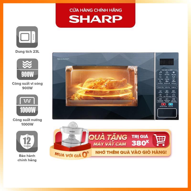 Lò Vi Sóng Điện Tử Có Nướng 23L Sharp R-G378VN-CS