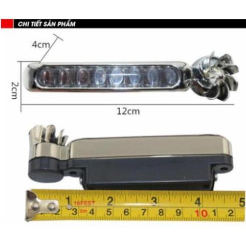 Combo 2 đèn led năng lượng gió trang trí ô tô xe máy - đèn led xanh trắng và nhiều màu - NTC