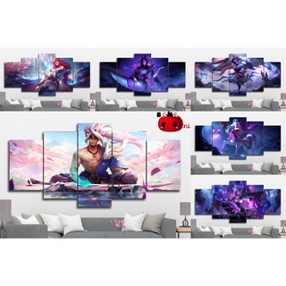 Tranh Canvas bộ 5 tấm Liên MInh Huyền thoại - Chủ đề Hoa linh Lục Địa