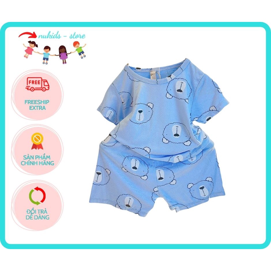 💖Bộ Minky Mom Cộc Tay in hình gấu 💖Bộ Thun Lạnh Cộc Tay siêu mềm mịn mát cho bé