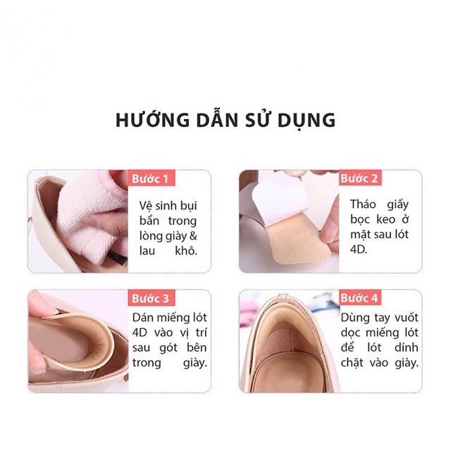 Miếng lót gót giày bảo vệ gót sau, thiết kế 4D cao cấp, chống xước chống trày gót DANGOT4D