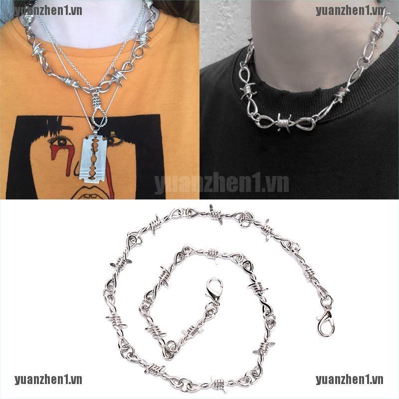 [YUANZHEN1] Vòng Cổ Dây Gai Phong Cách Hip Hop Punk Cho Nam Và Nữ