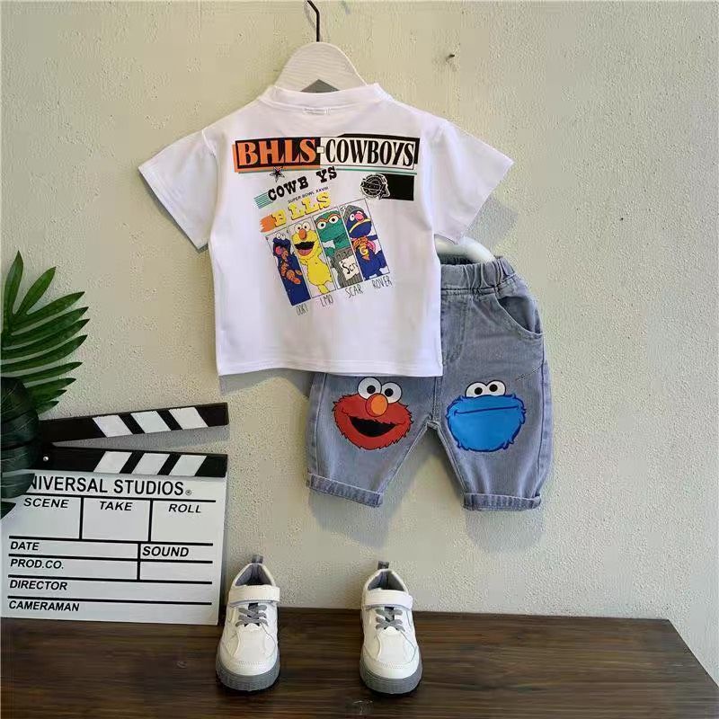 [8-19kg] Set bộ HB kids áo phông quần jean bé trai