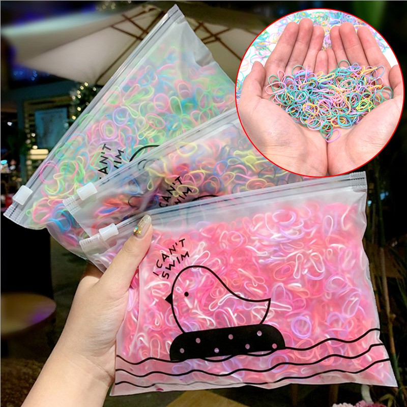Set 1000 Dây Buộc Tóc Co Giãn Nhiều Màu Sắc
