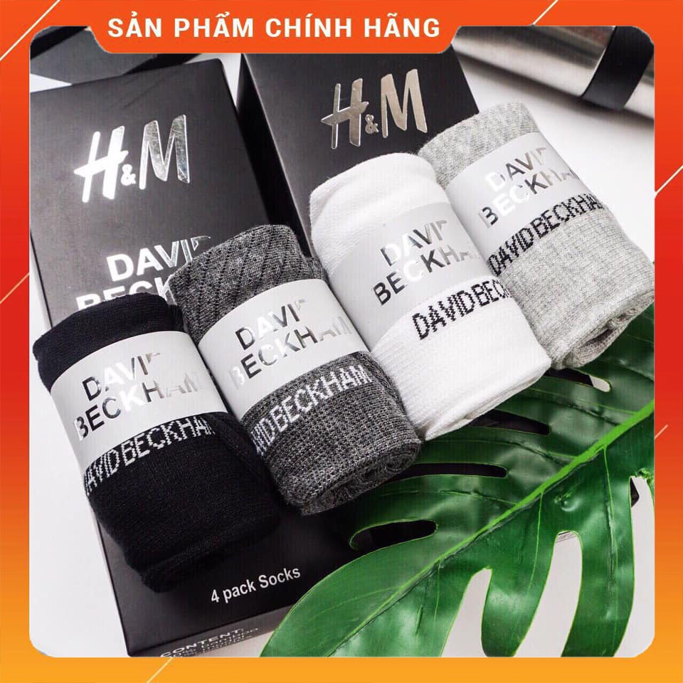 [Hộp 4 Chiếc] Tất Nam Nữ Cổ Ngắn DavidBeckam Freesize 35-42