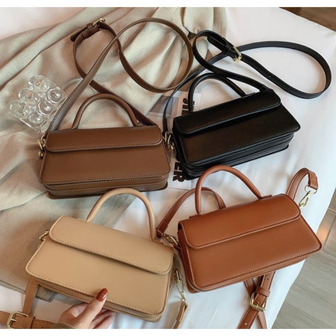 Túi xách đeo chéo nữ kiểu dáng ngang trơn mới phiên bản Hàn Quốc da đẹp