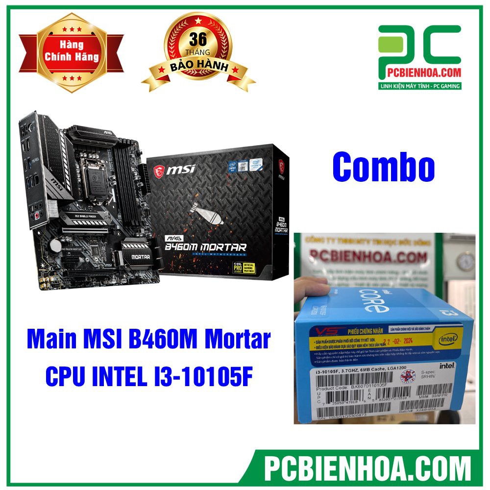 [Mã ELMS05 giảm 5% đơn 300k]Combo máy tính intel I3 10105F + B460M chính hãng mới | BigBuy360 - bigbuy360.vn