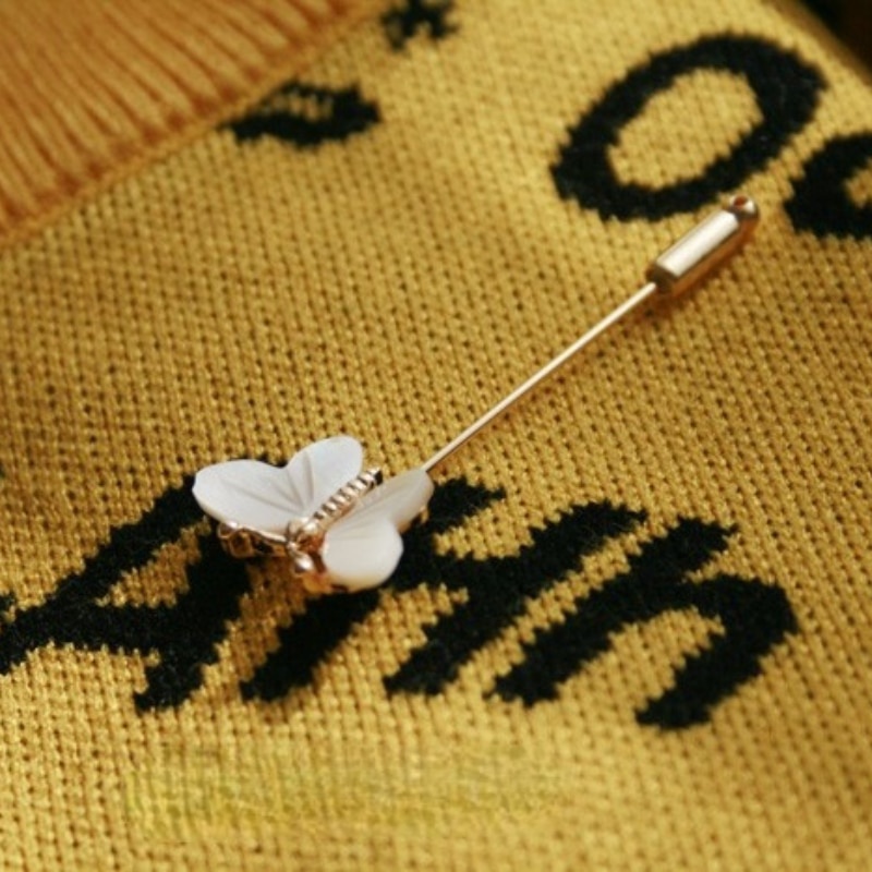 Trâm Cài Áo Hình Bướm / Hoa Tulip Bằng Vỏ Kim Loại Kiểu Vintage Thanh Lịch Thời Trang 2020 Cho Nữ