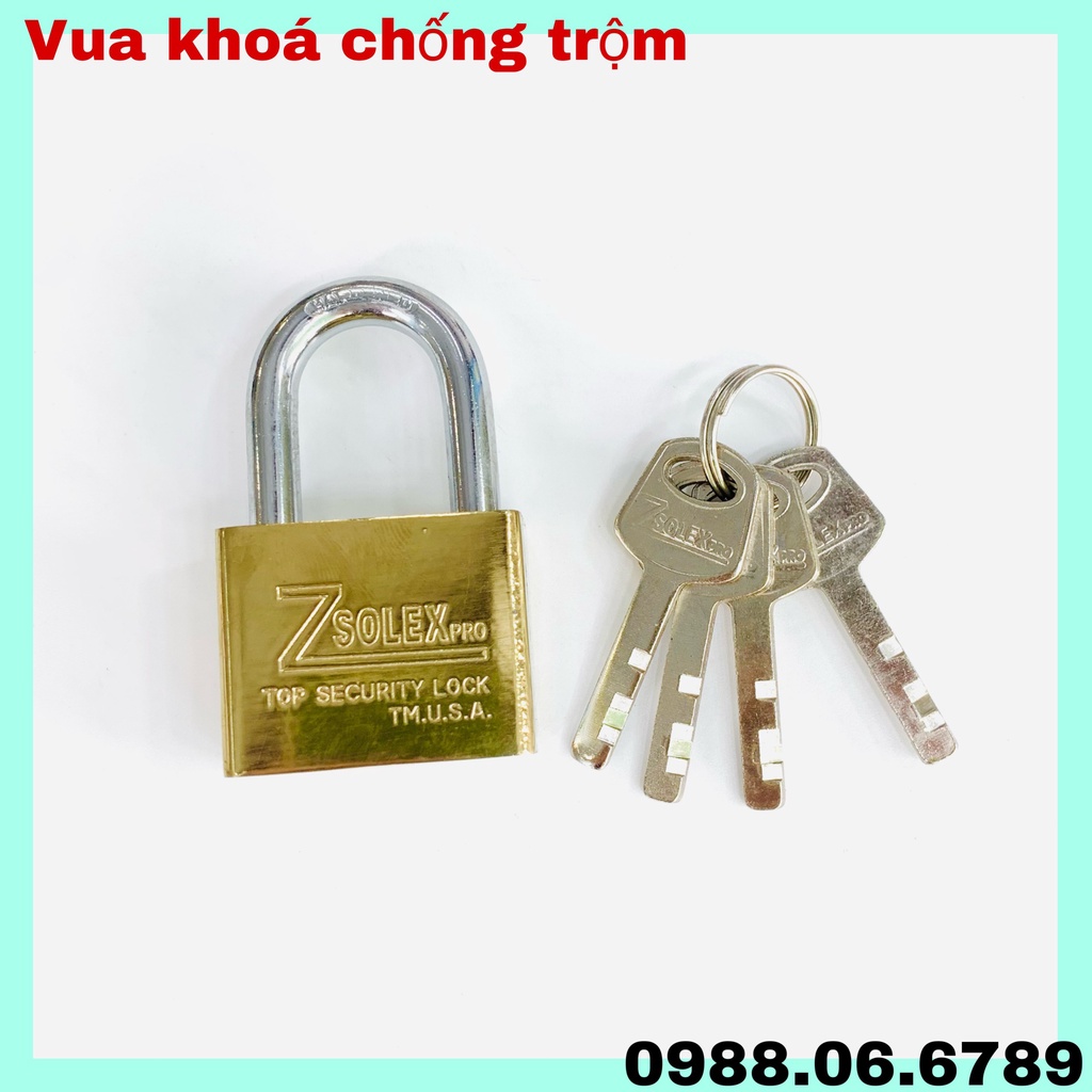 Khóa cửa Z-Solex 4cm, 5cm, 6cm⚡FREE SHIP⚡ khóa giữ chìa chống quên chìa.Công nghệ USA:chống cưa-chống cắt-chống đục