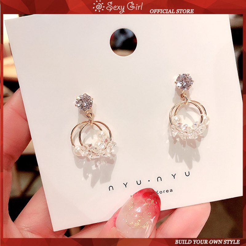 Bông Tai Đính Ngọc Trai Nhân Tạo Thời Trang Dành Cho Nữ