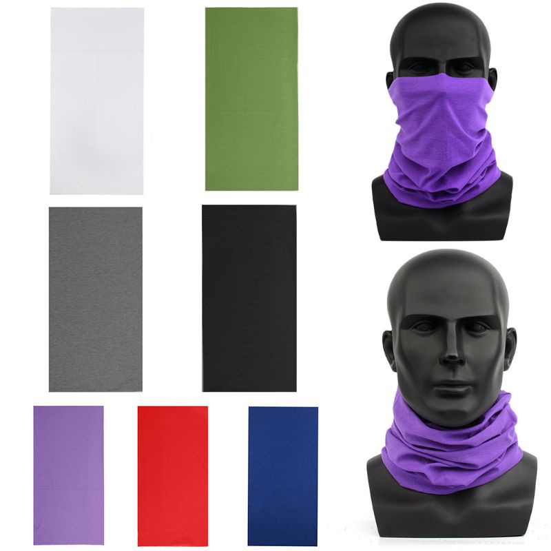 Whi Khăn Choàng Cổ Ma Thuật Liền Mạch Màu Trơn Chống Nắng Dùng Khi Đi Xe Đạp Ngoài Trời Bảo Vệ D