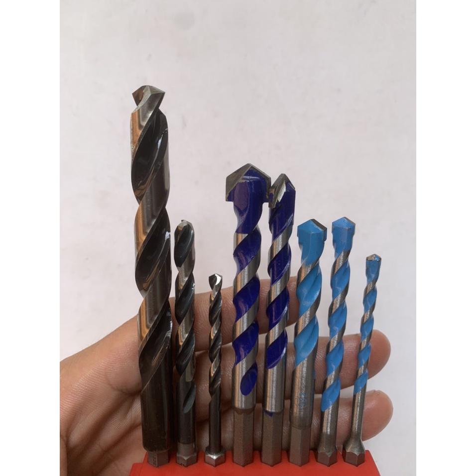 Bộ mũi khoan bê tông , tường , gạch men , inox , sắt thép gia đình Bosch - King Blue thông dụng