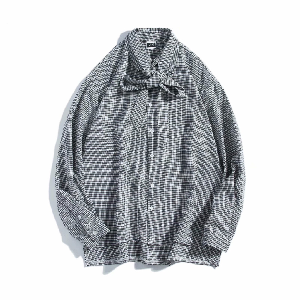 Áo sơ mi dài tay thắt nơ năng động thời trang dành cho nam | BigBuy360 - bigbuy360.vn