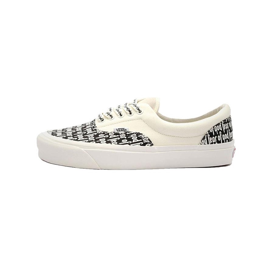 Giày thể thao nam nữ vans fear of god trắng đen in chữ Fear Of God - đế màu kem  Full Box bill