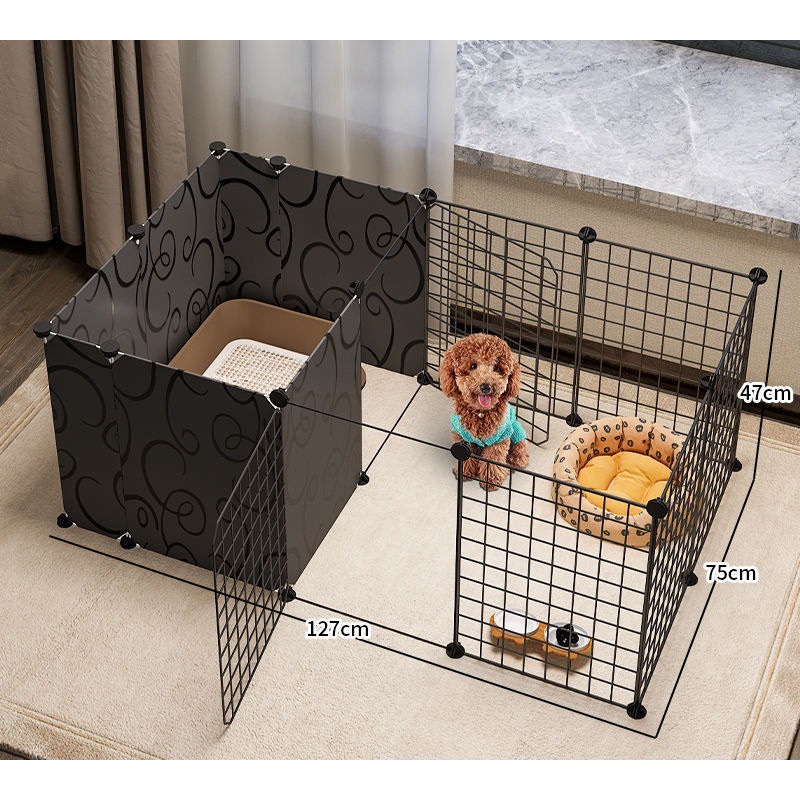 Chuồng Quây Chó Mèo 14 Tấm Lưới Sắt Lắp Ghép Thép Sơn Tĩnh Điện Chắc Chắn Chống Nước