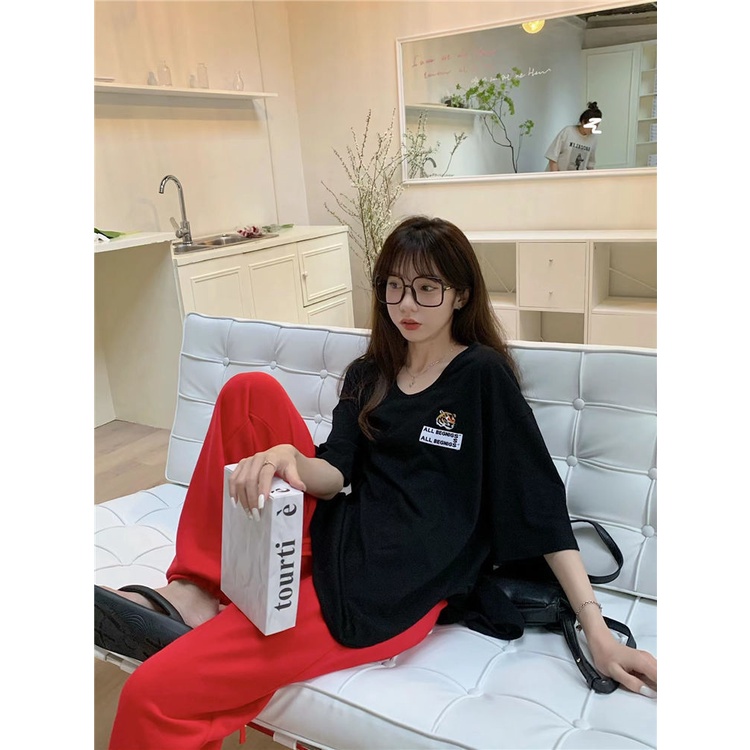 Áo Thun Ngắn Tay Thêu Họa Tiết Hổ Thời Trang Mùa Hè Hàn Quốc 2022 Dành Cho Nữ