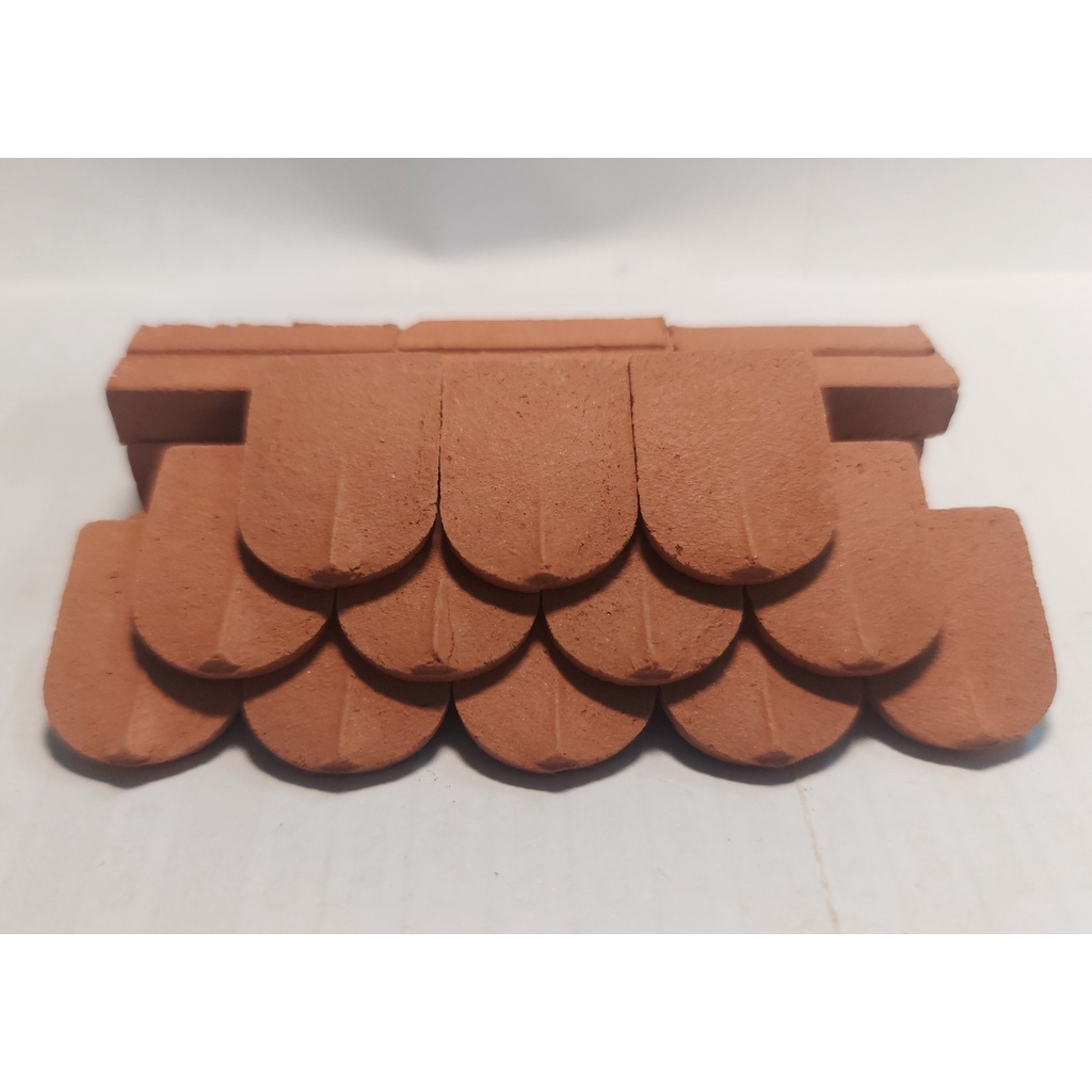 100 viên - NGÓI MŨI HÀI Mini 1/10, 1/20, Gạch Ngói Đất Sét Nung Mô Hình, Tiểu Cảnh.