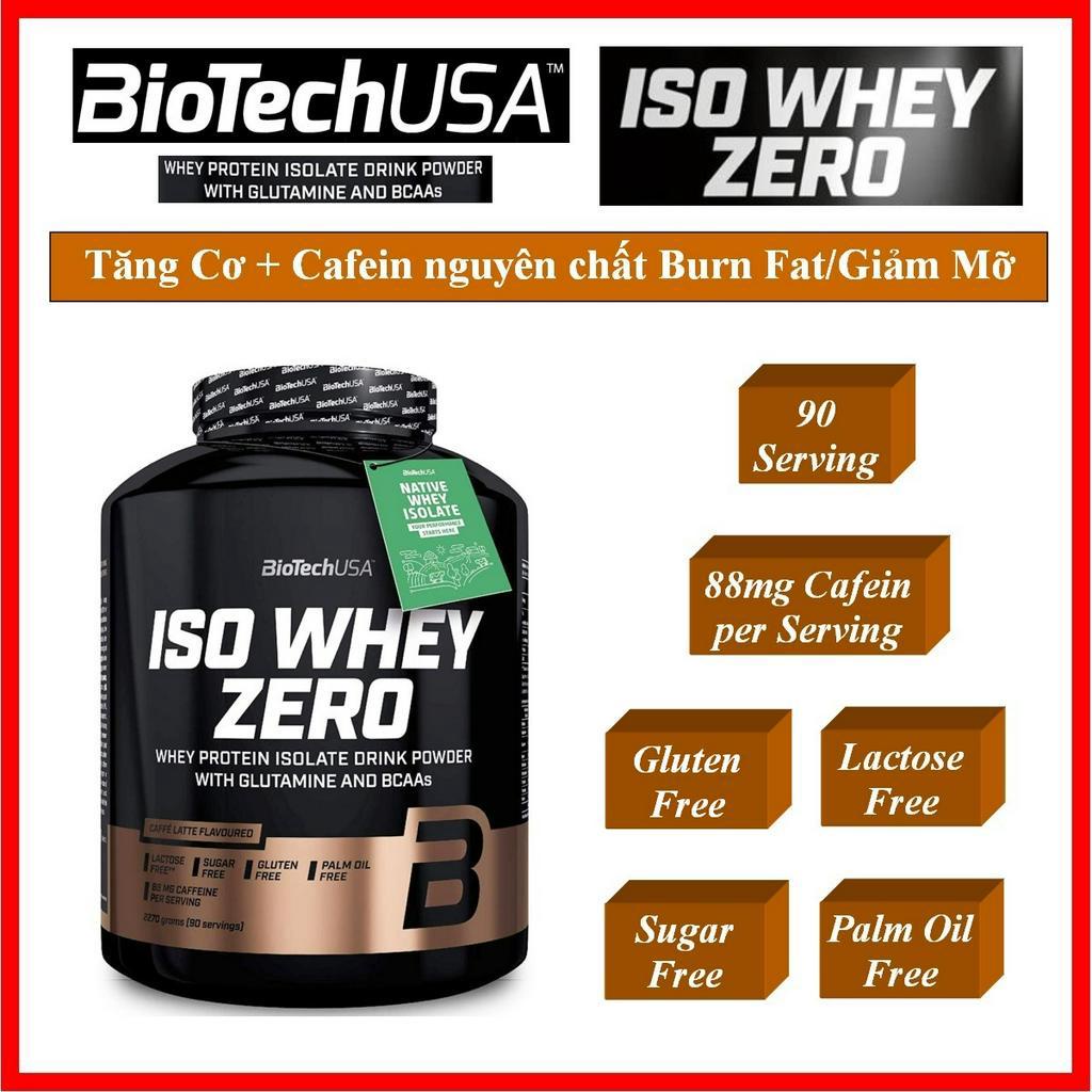 BioTech Iso Whey Zero 5Lbs  – Bổ sung Protein, phục hồi Cơ, Tăng  Cơ + Cafein nguyên chất hỗ trợ giảm mỡ