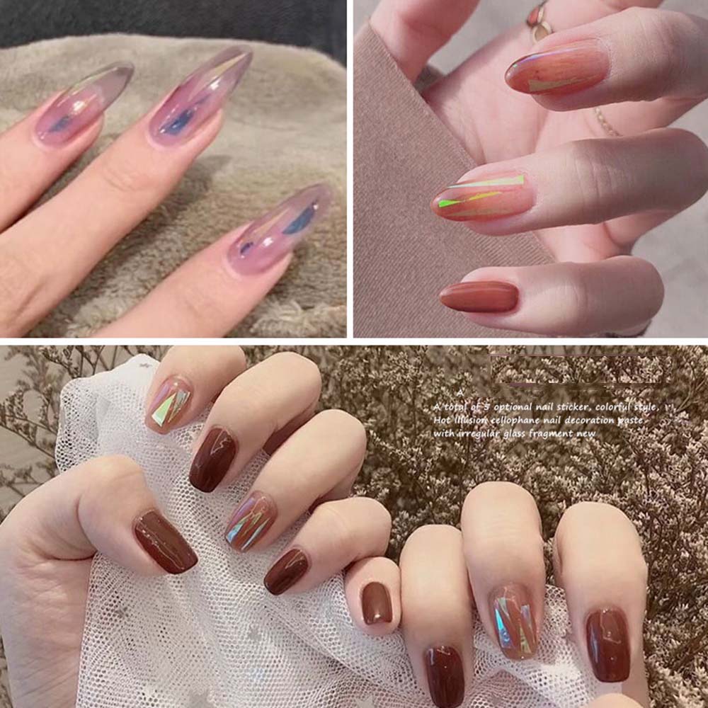[Hàng mới về] Hộp giấy bóng kính dán móng tay nghệ thuật