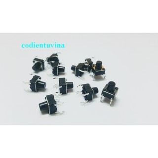 Bộ 10 nút nhấn 4 Chân Vuông Đen 6x6x5mm (Nút nhấn không thấm nước 6x6x5mm)
