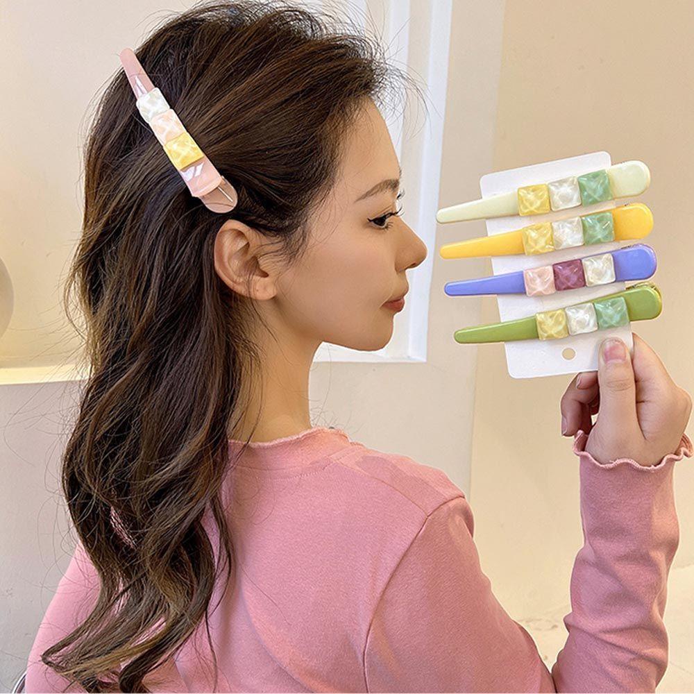 Kẹp Tóc Mỏ Vịt Bằng Acrylic Màu Sắc Ngọt Ngào Phong Cách Vintage Thanh Lịch Cho Nữ