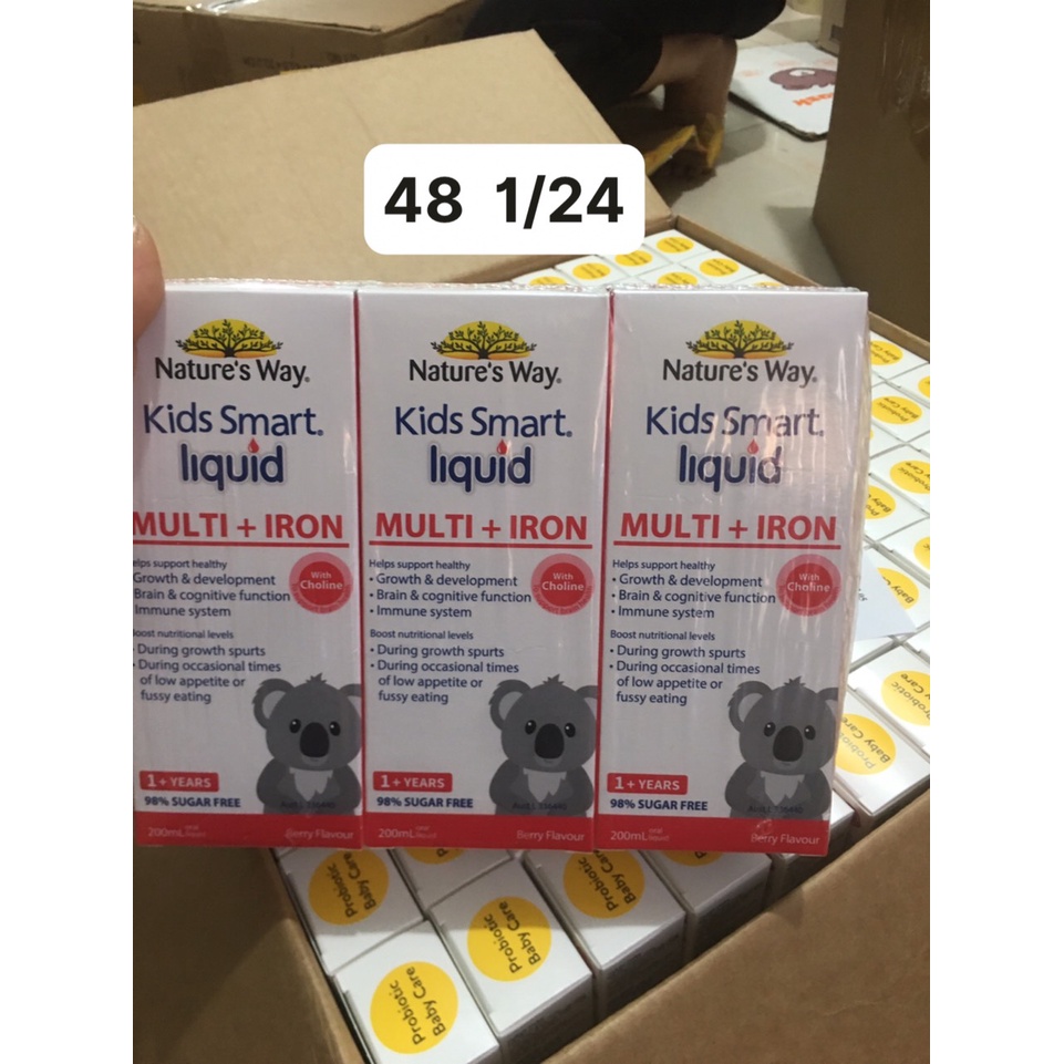 Nature 'WAY KIDS SMART MULTI + IRON LIQUID 200ML - Sirô uống bổ sung Vitamin + Sắt cho bé phát trển toàn diện
